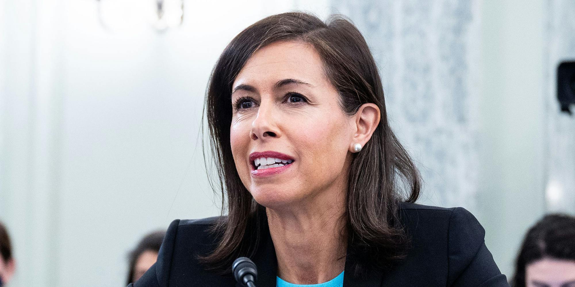 Jessica Rosenworcel, nominee to be Chair of the Federal Communications Commission (FCC), speaks at a hearing