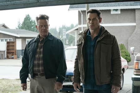robert patrick (l) and john cena (r) in peacemaker