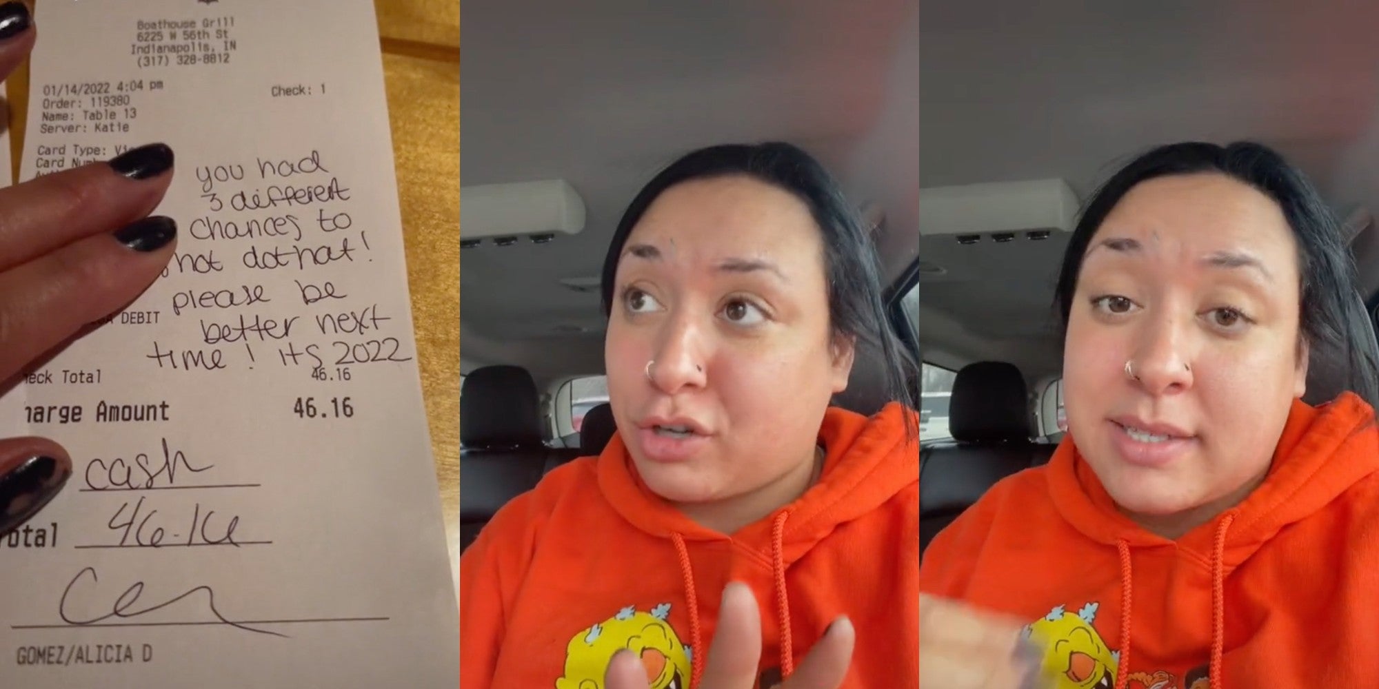 Receipt saying 'You had 3 different chances to not do that! Be better next time. It’s 2022!'