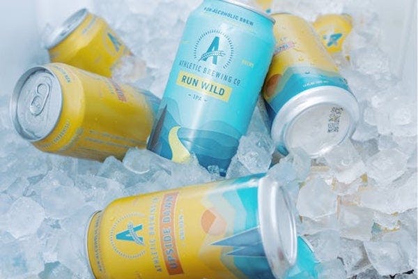 Athletic Brewing Co. non-alcoholic beers on ice
