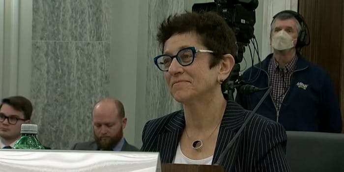 FCC Nominee Gigi Sohn speaking at her second confirmation hearing.