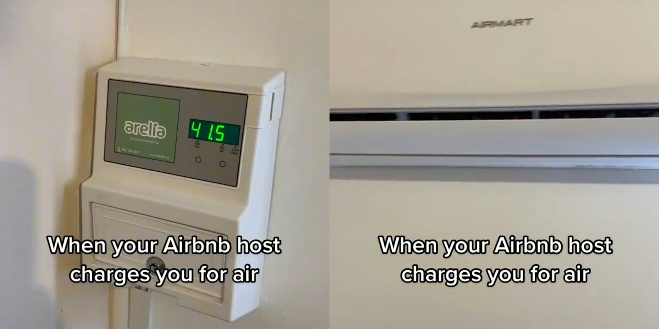 air conditioner unit with caption 'when your airbnb host charges you for air'