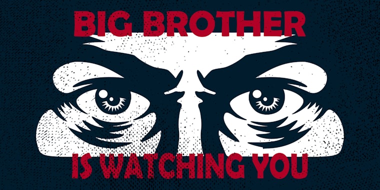 eyes with text 'big brother is watching you'