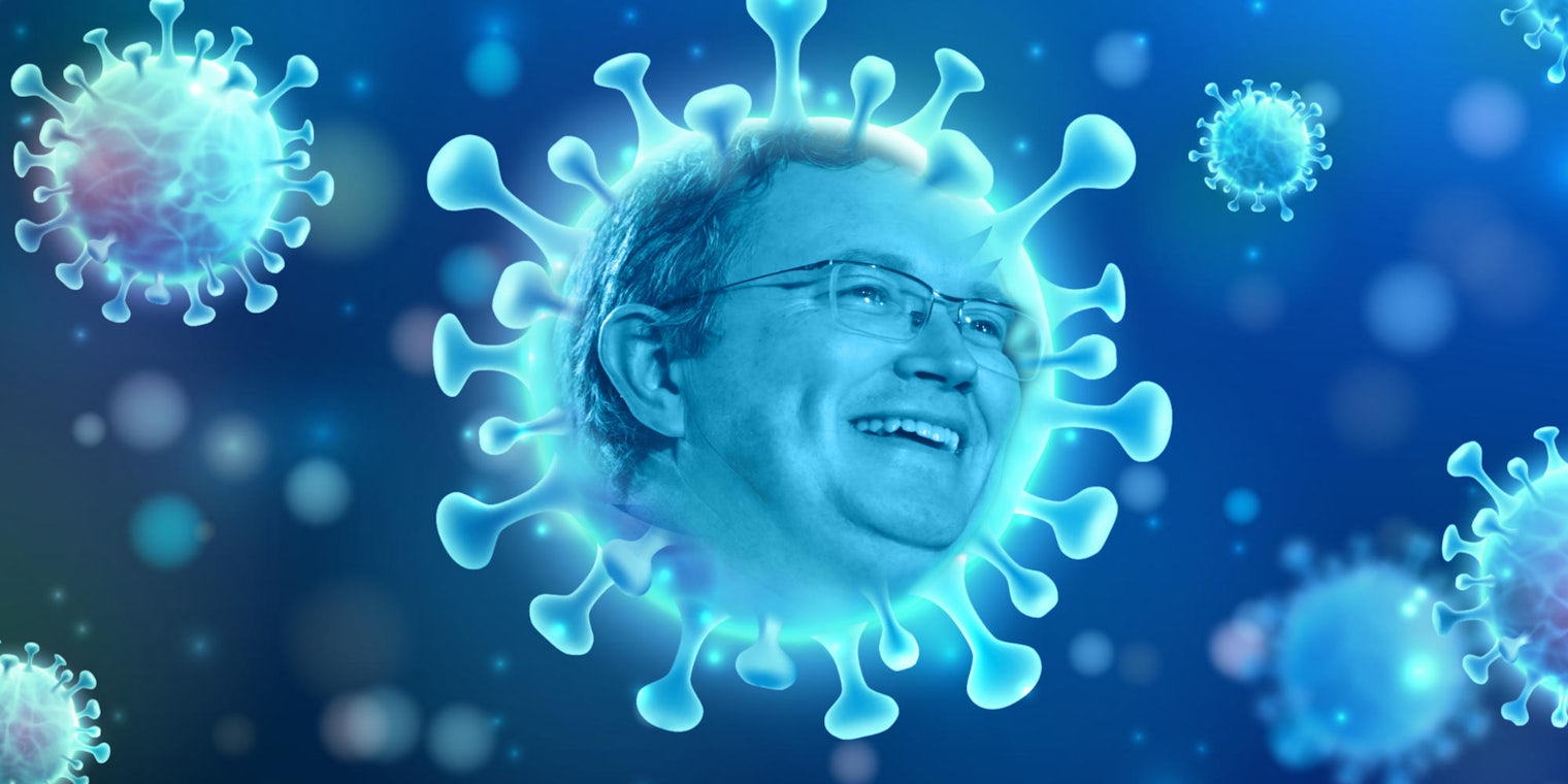 covid virus with thomas massie's face