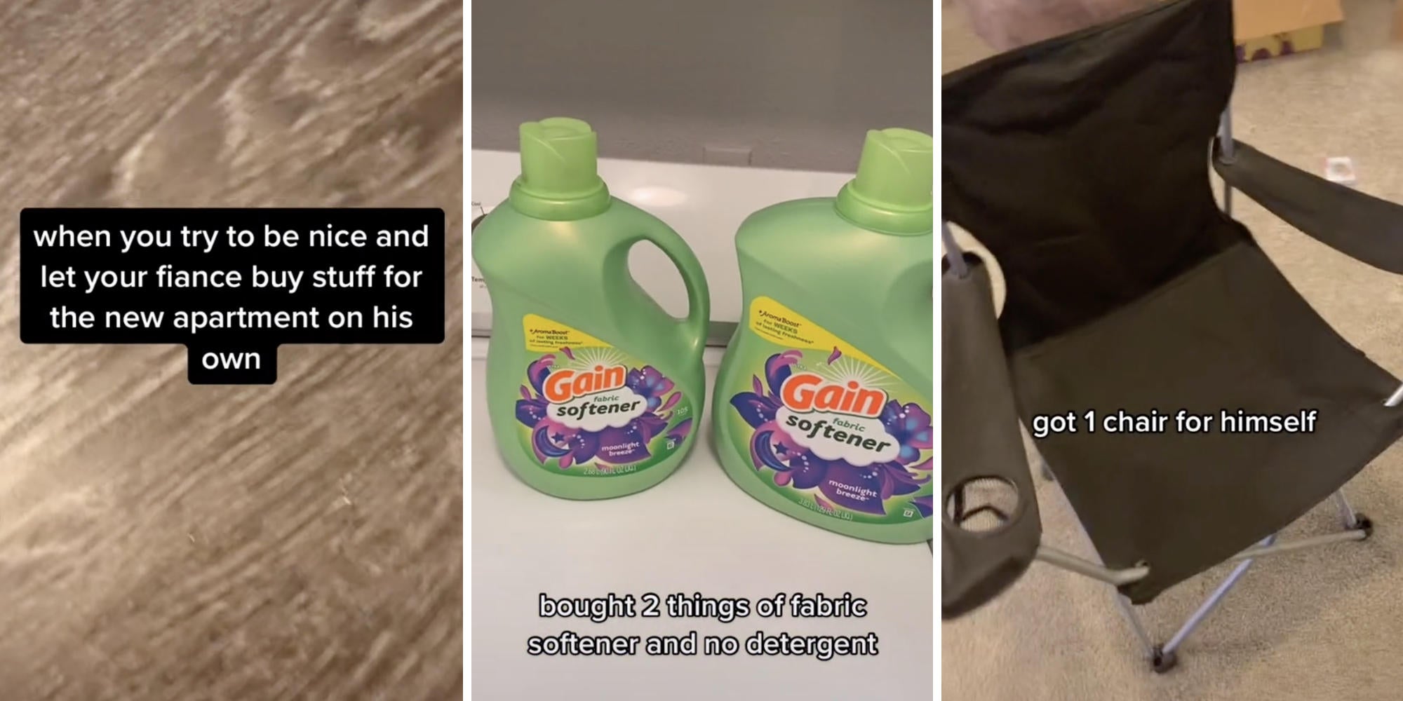 table countertop (l) fabric softener (m) chair (r)