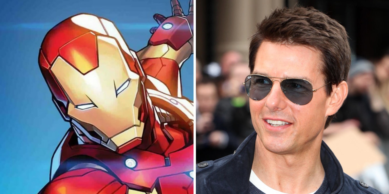 picture of iron man (l) picture of tom cruise (r)