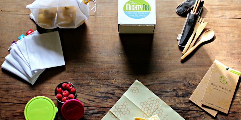 Items from the Mighty Fix, an eco friendly subscription box