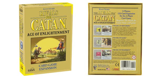 Rivals for Catan expansion pack Age of Enlightenment front and back of box