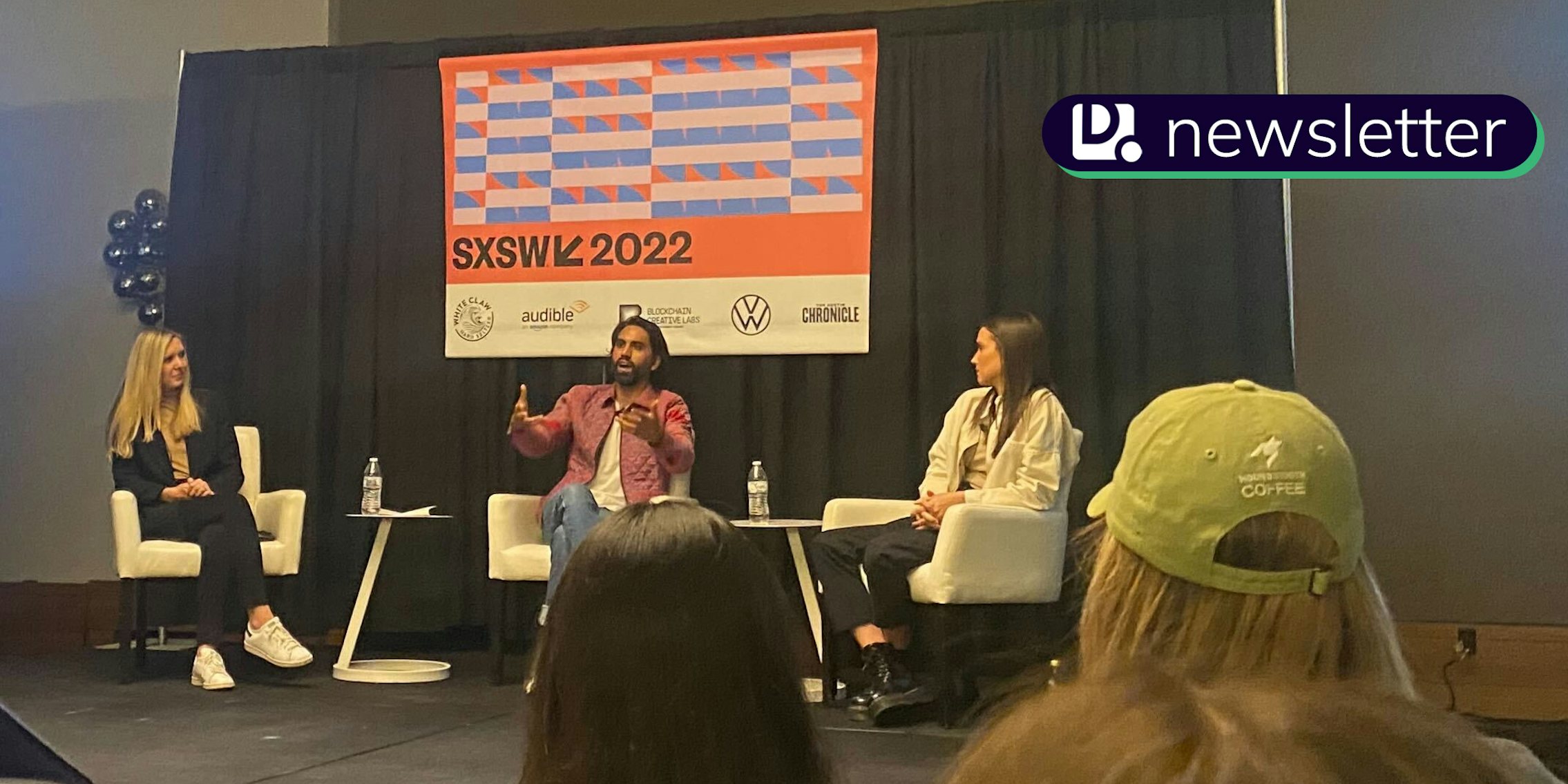 A panel at SXSW. In the top right corner is the Daily Dot newsletter logo.