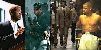Four images of Denzel Washington in movies