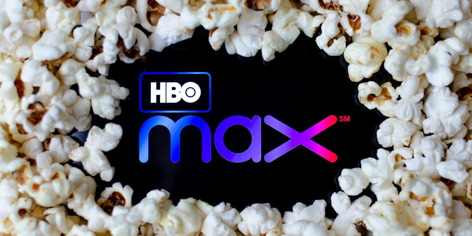 HBOMax with popcorn