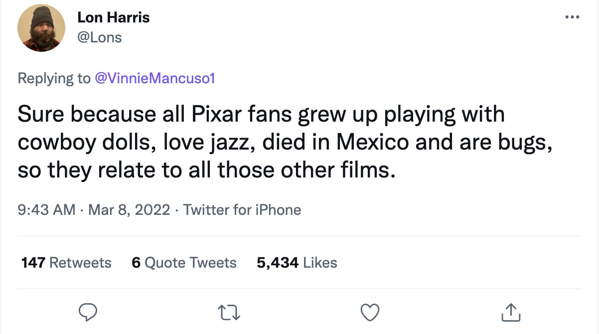 Lons pixar tweet