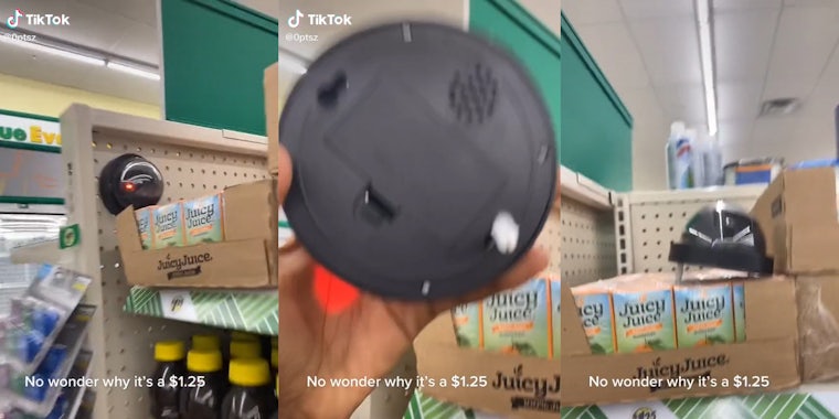 dollar store 'camera' shown to be just a prop with caption 'no wonder why it's a $1.25'