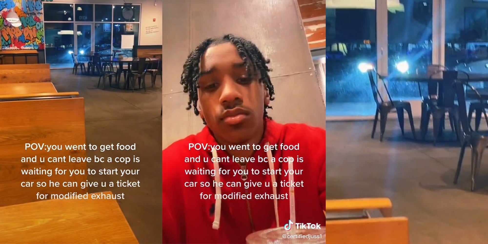 TikToker Can’t Leave Restaurant Because Cop Wants to Ticker Him