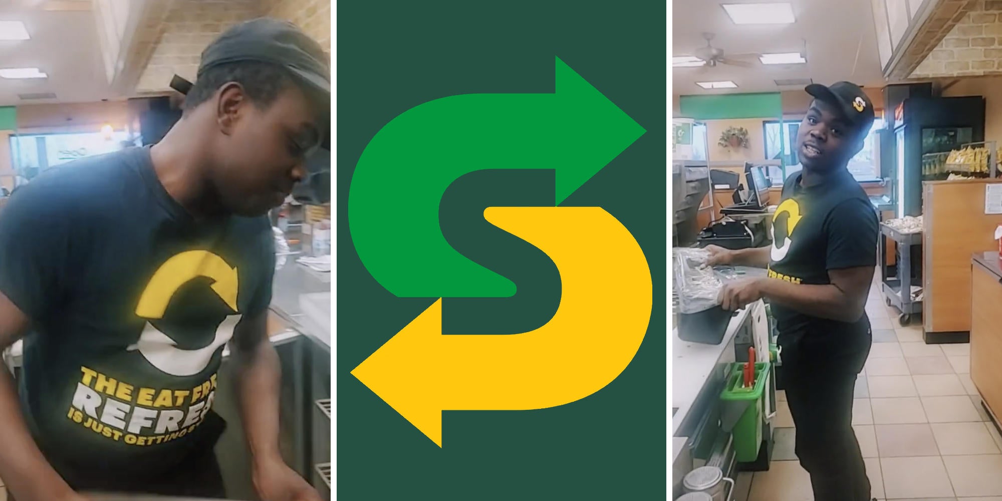 subway worker (l) (r) subway logo (m)