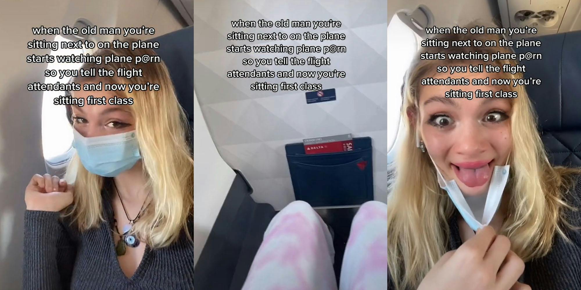 On The Plane - TikToker's Plane Seatmate Watches Porn Next to Her