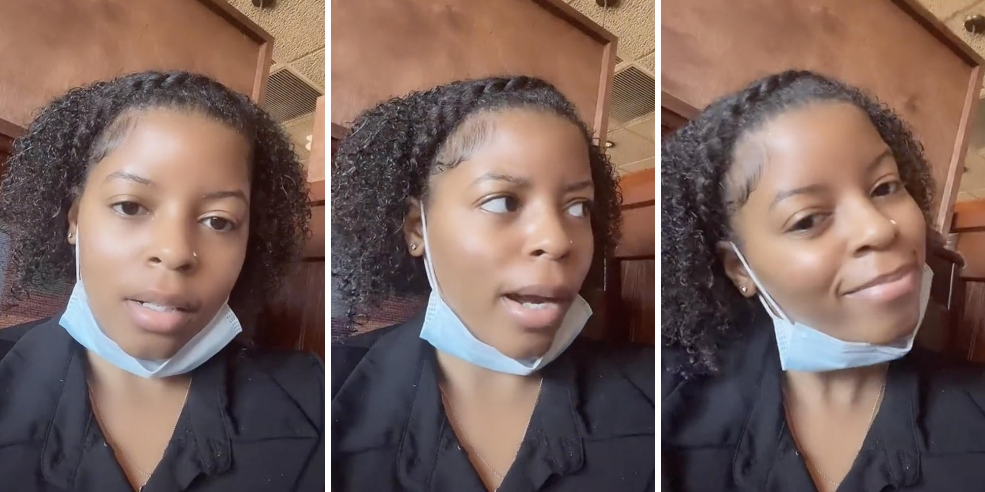 black woman explaining her story