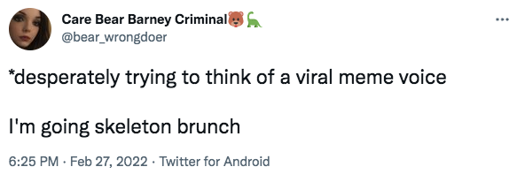 tweet about skeleton brunch