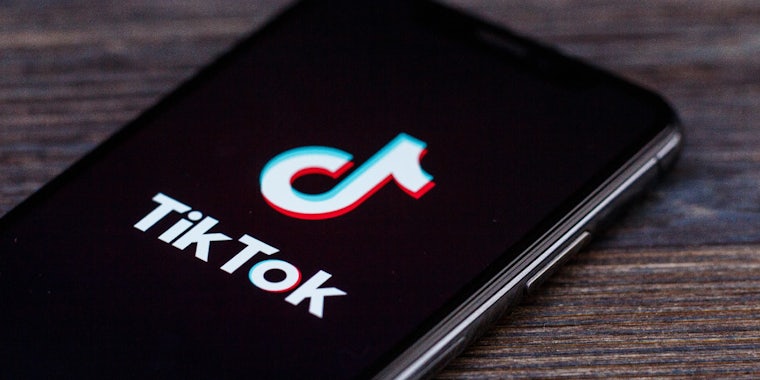 Tiktok logo on phone screen
