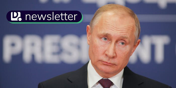 Vladimir Putin looking off to the right. In the top left corner is the Daily Dot newsletter logo.