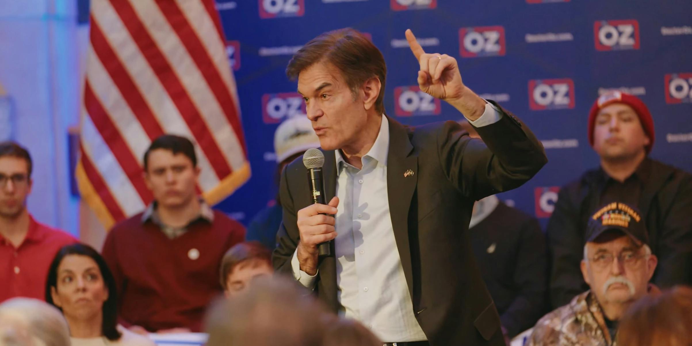 Dr. Oz speaking on the campaign trail.