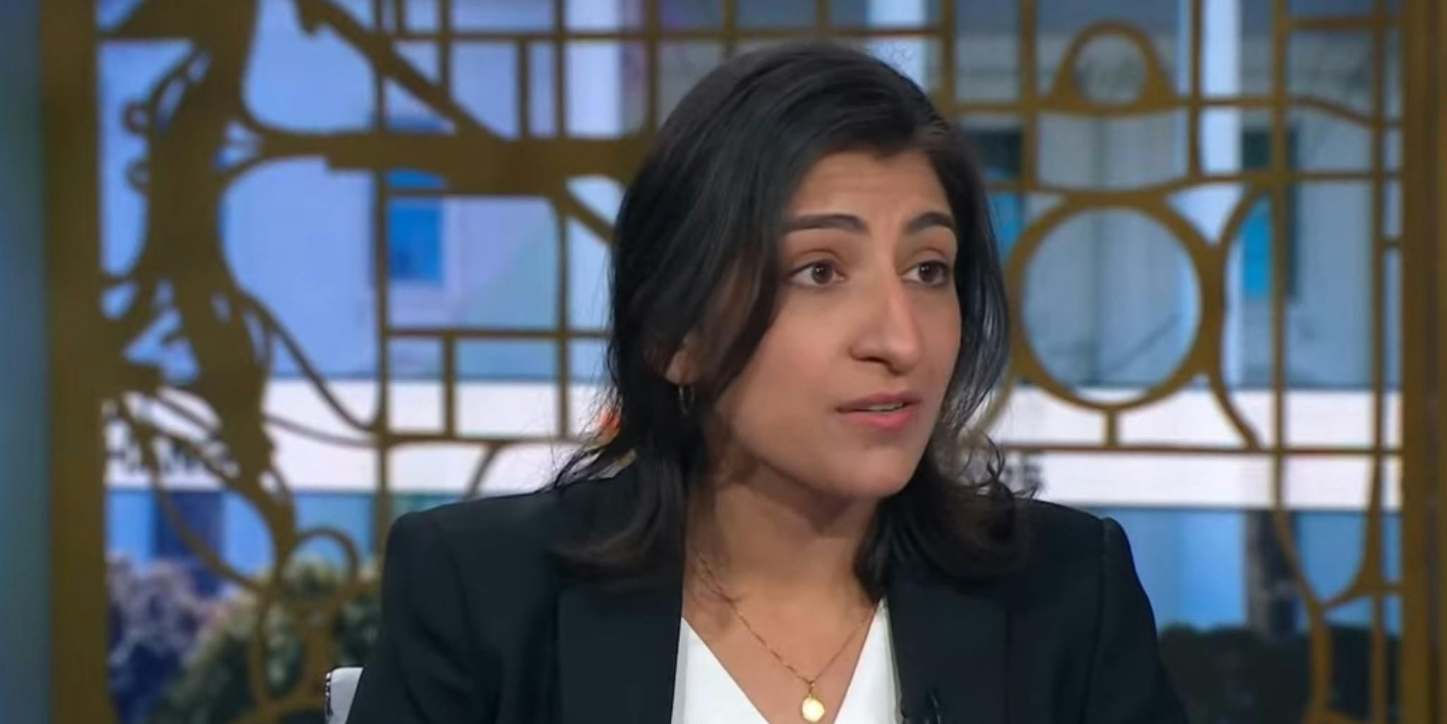 FTC Chair Lina Khan speaking on CNBC in January 2022.