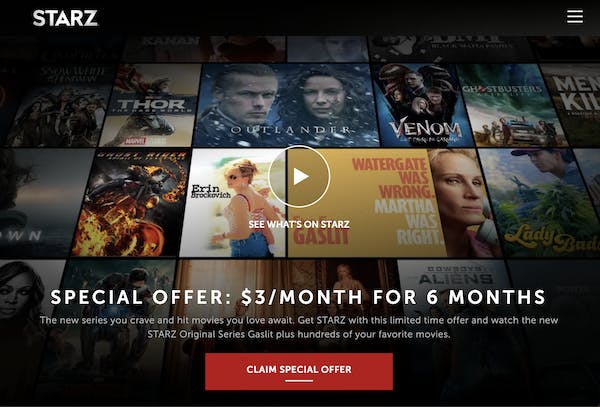 Starz home screen trial offer and another great alternative to Netflix
