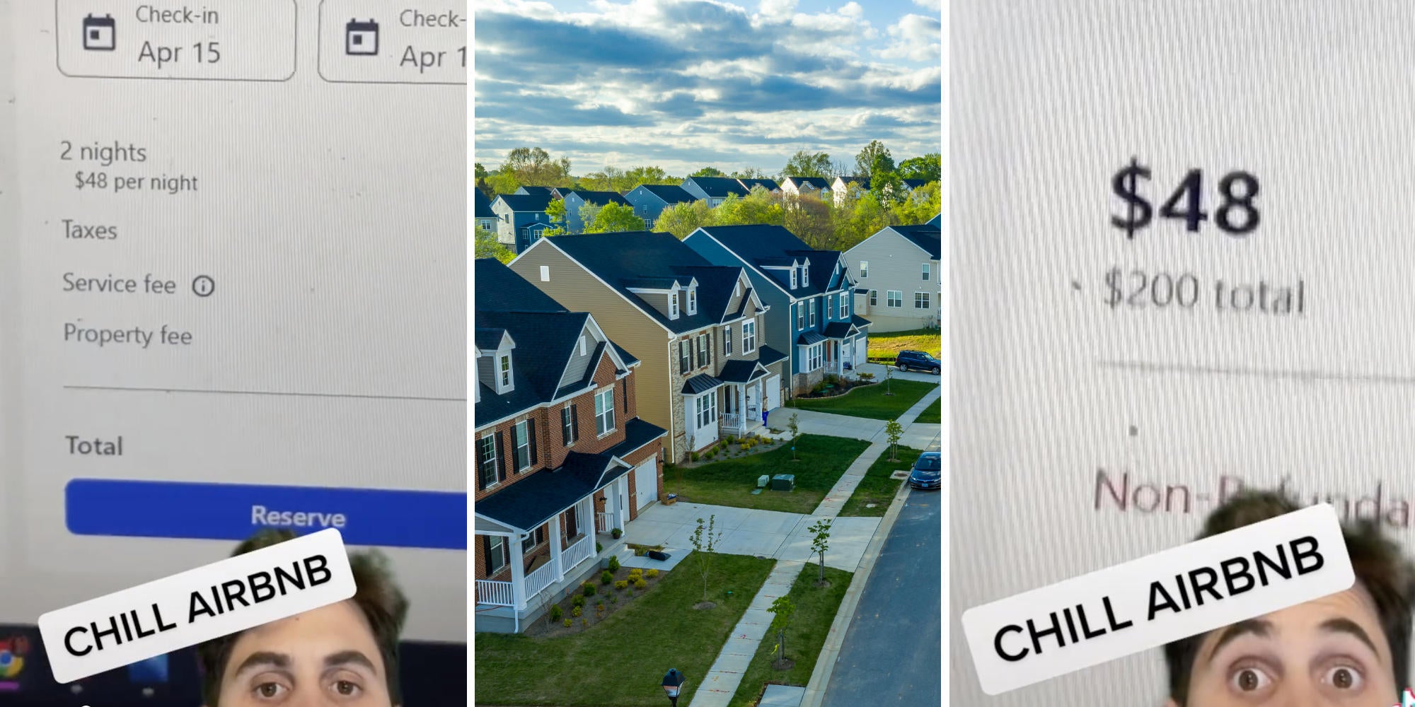 man looking at computer screen (l) (r) neighborhood (m)