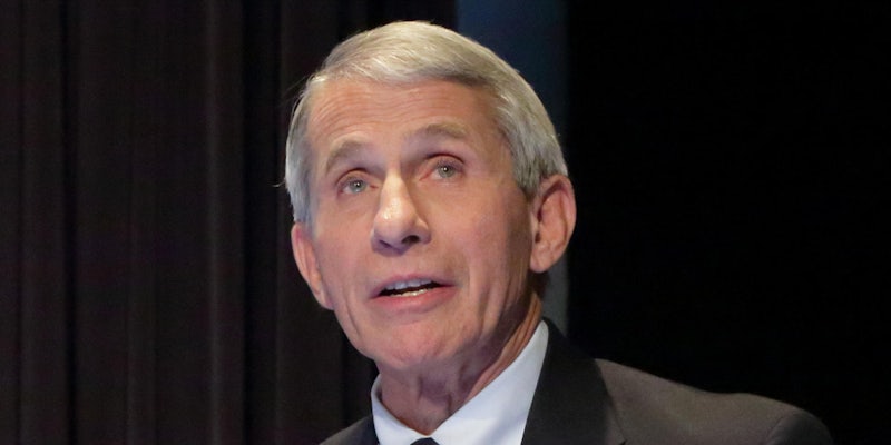 anthony fauci looking up