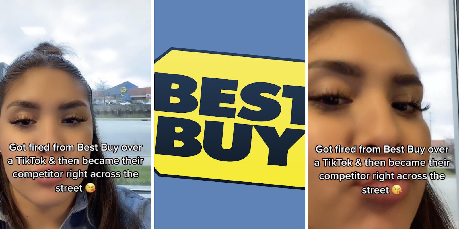 woman looking sassily into camera (l) (r) best buy logo (m)