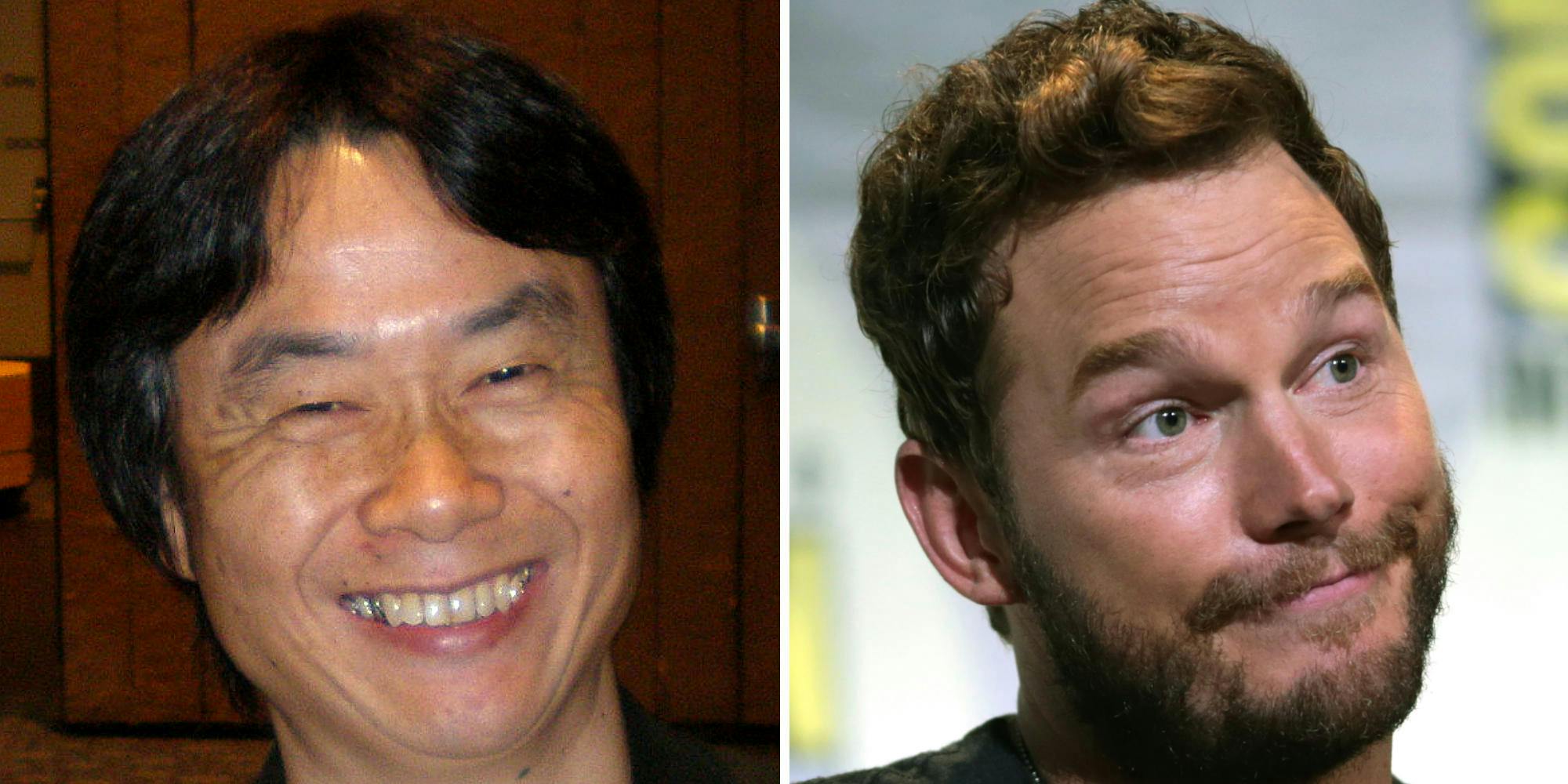 shigeru miyamoto (l) christ pratt (r)