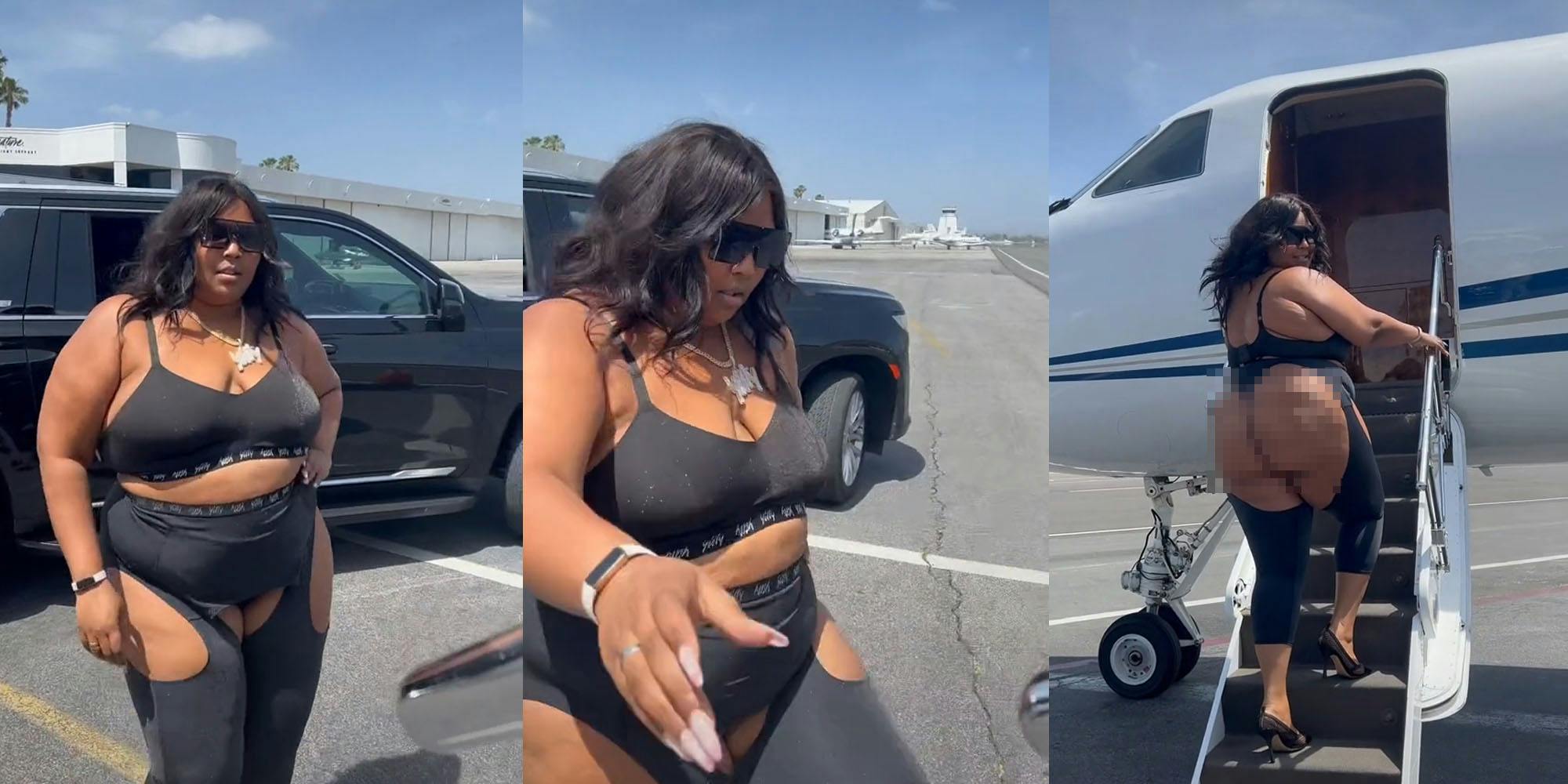 Person who tried to call out Lizzo for airplane attire shut down