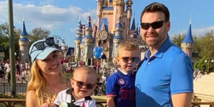Jack Posobiec and family at Disney theme park