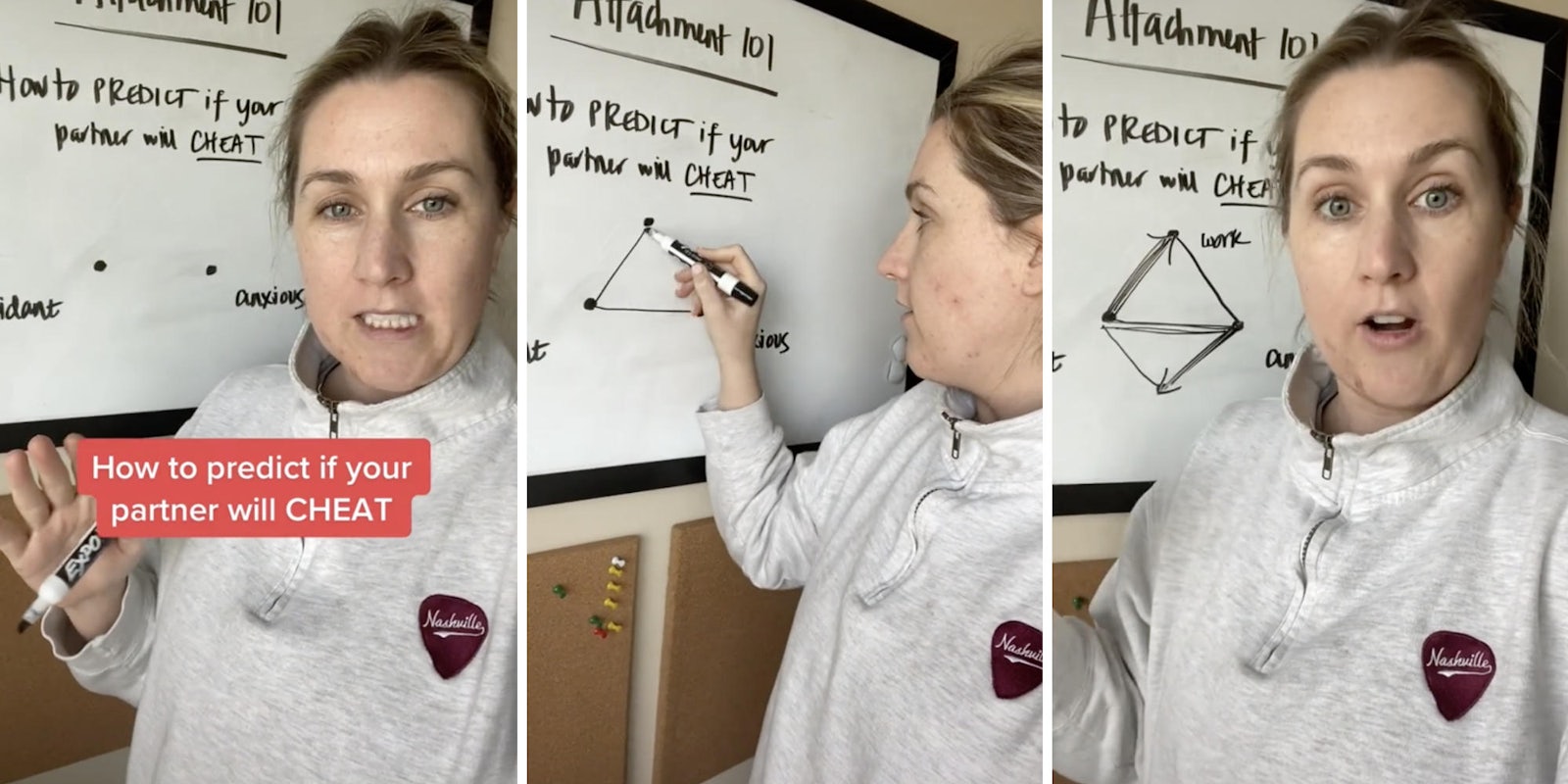 woman explaining concept using a whiteboard