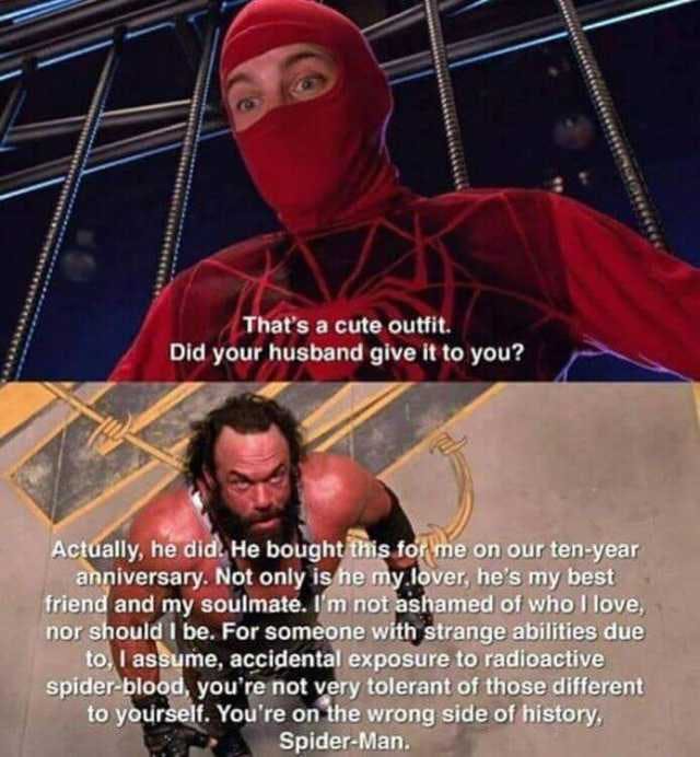 spider-man homophobic meme