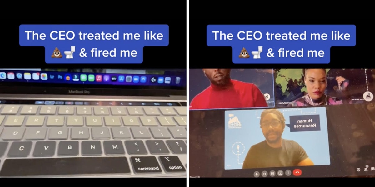 computer screen (l) video chat meeting (r)