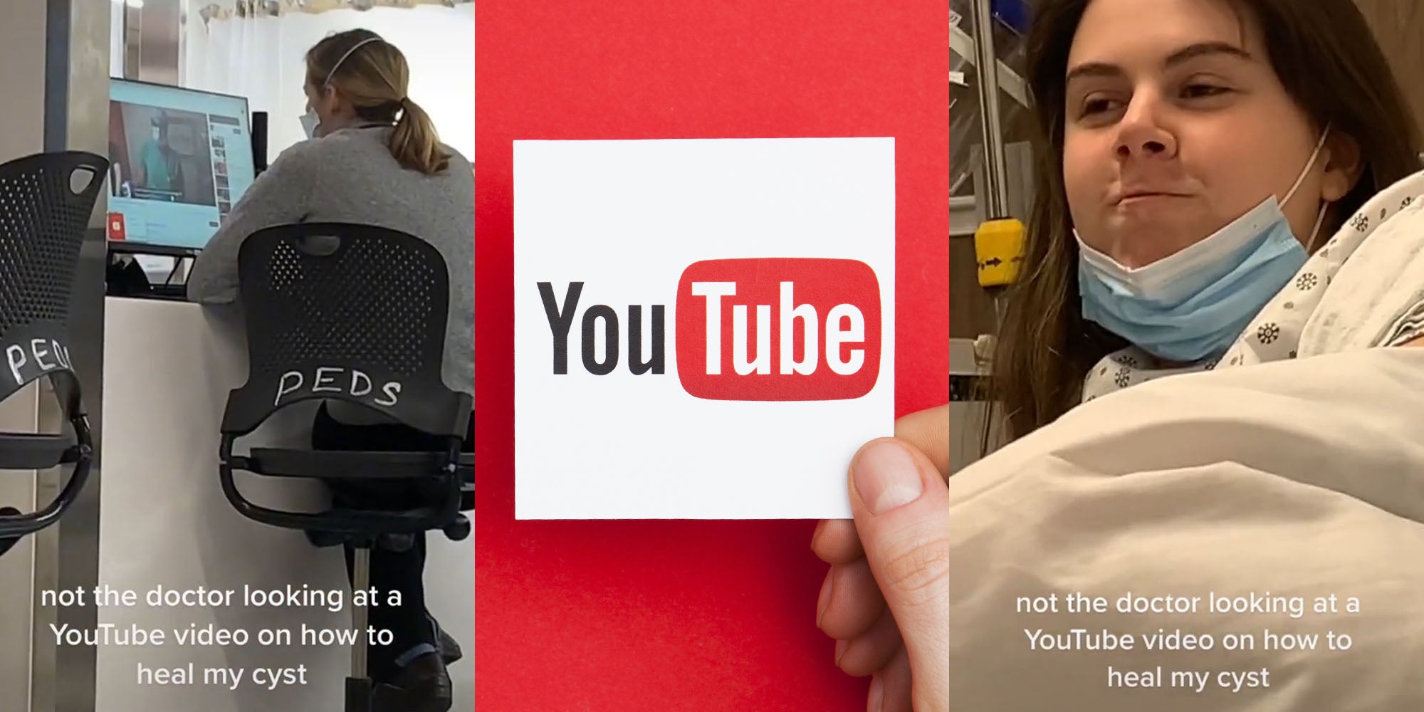 TikToker Films Doctor Allegedly Looking Up How To Heal Cyst on YouTube