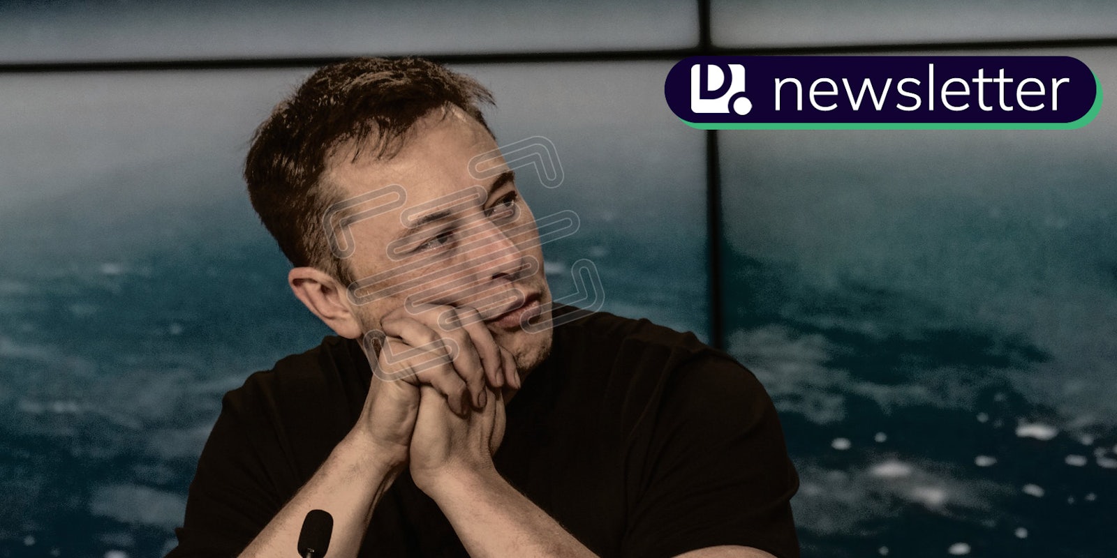 Elon Musk with a scan icon over his face. In the top right corner is the Daily Dot newsletter logo.