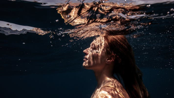 Woman underwater