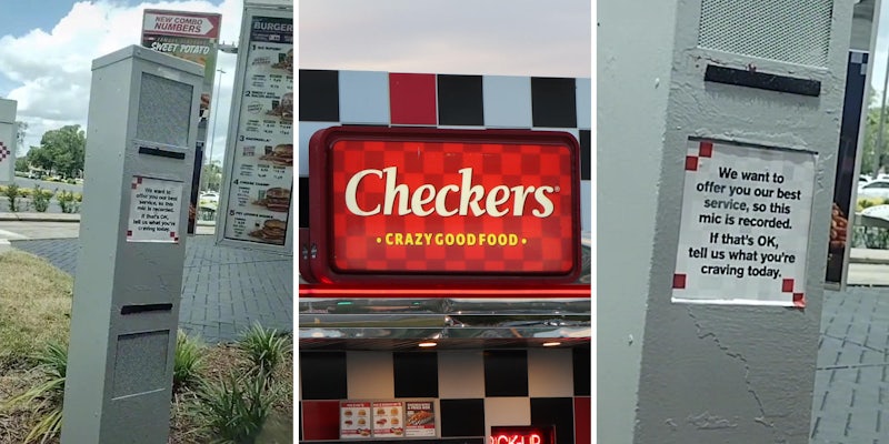 outside speaker (l) (r) checkers store (c)