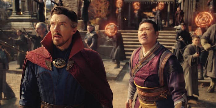 doctor stephen strange (left) and wong (right) in doctor strange in the multiverse of madness