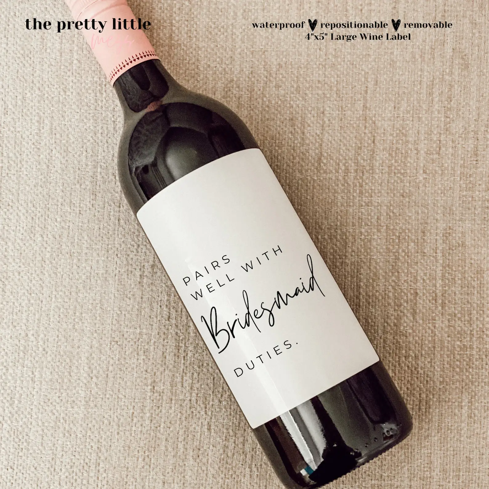 Bridesmaid wine label