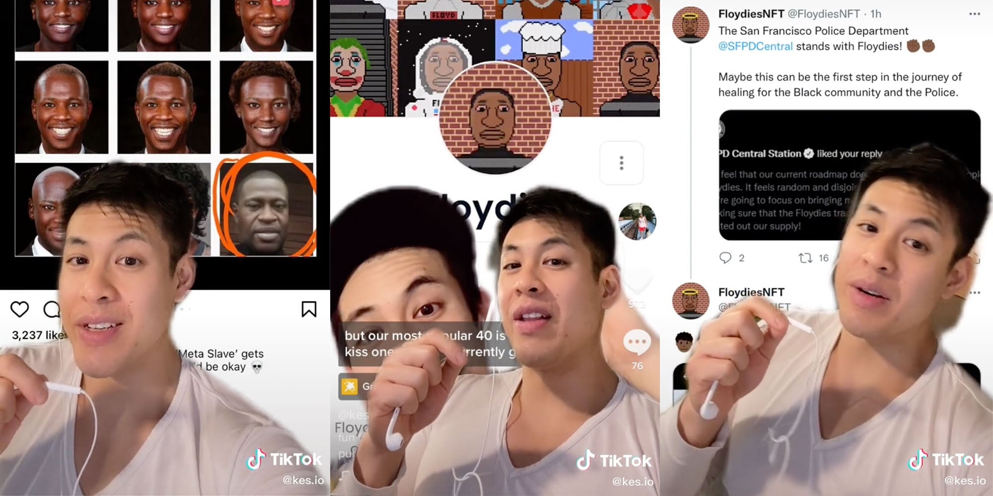 Kes.io TikTok explaining 'Floydie' NFTs