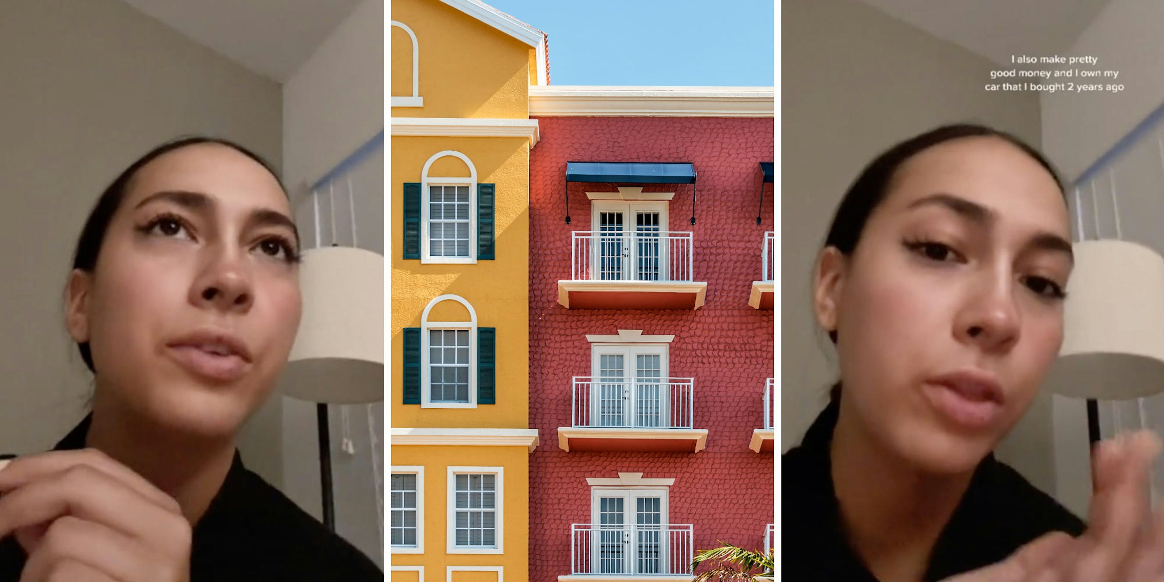 woman explaining her situation (l) (r) florida apartments (m)