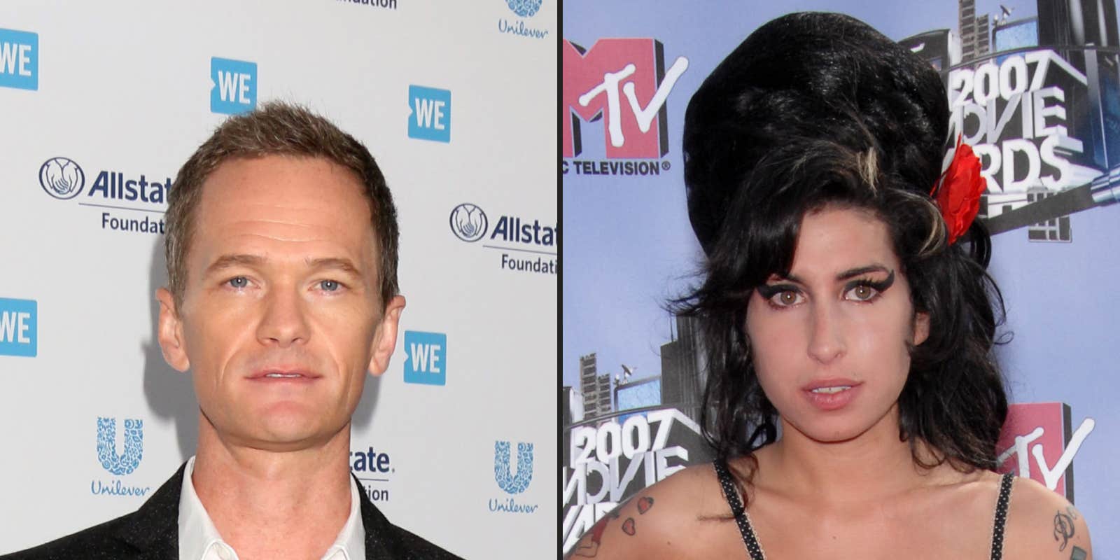 Neil Patrick Harris (l) Amy-Winehouse (r)