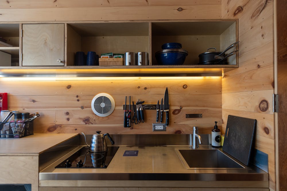 View of a Getaway house tiny house kitchen