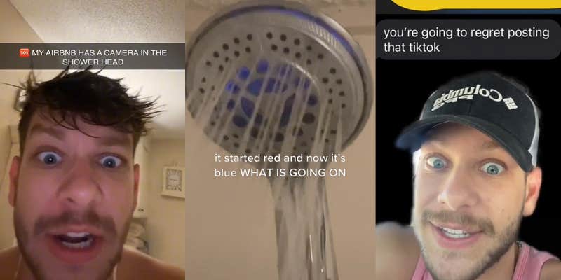 TikToker Says He Found Camera in Showerhead at Airbnb