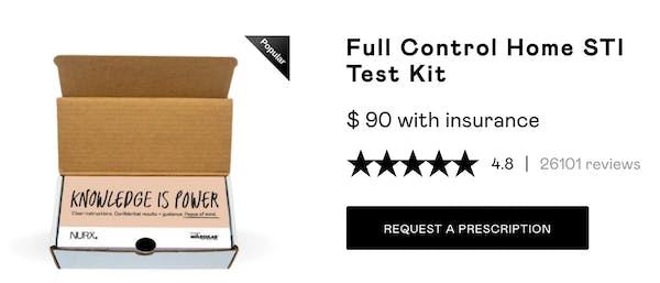 Nurx home STD test kit