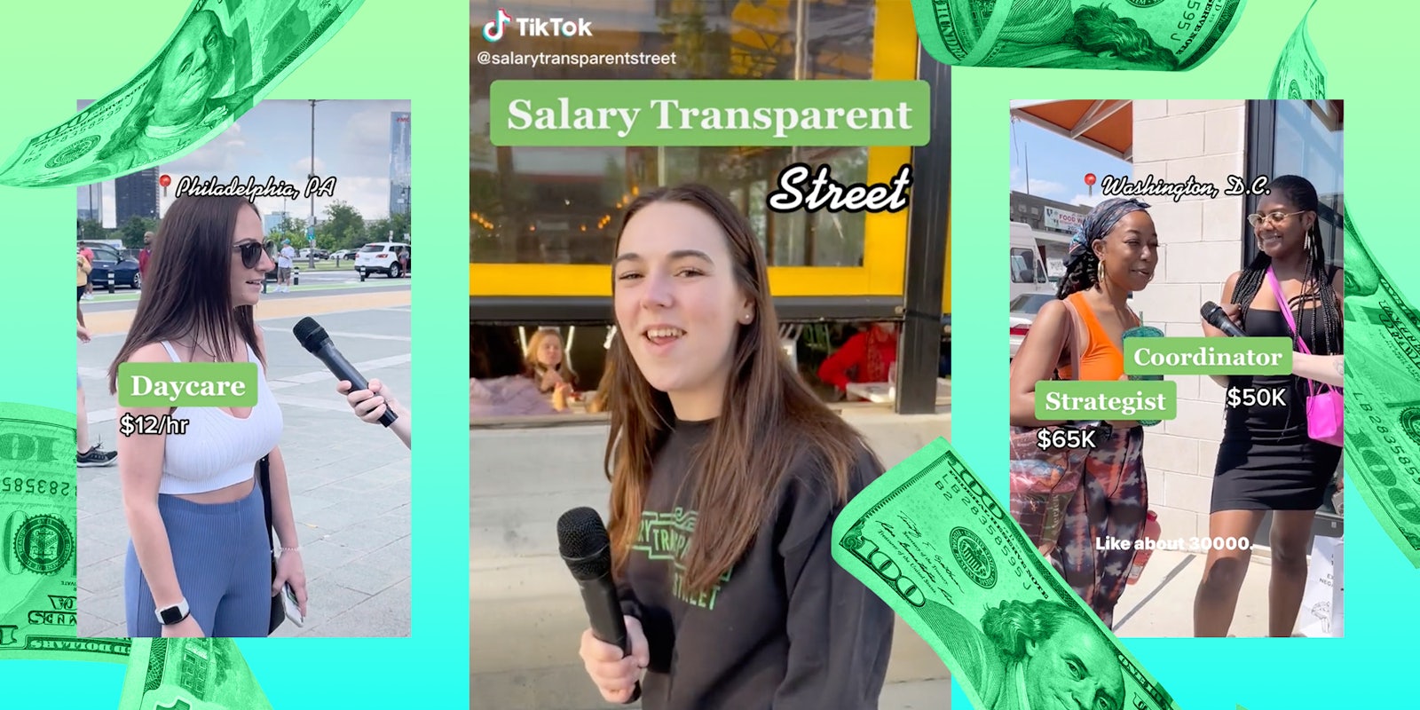 Salary Transparency Street TikTok account asking people how much they make