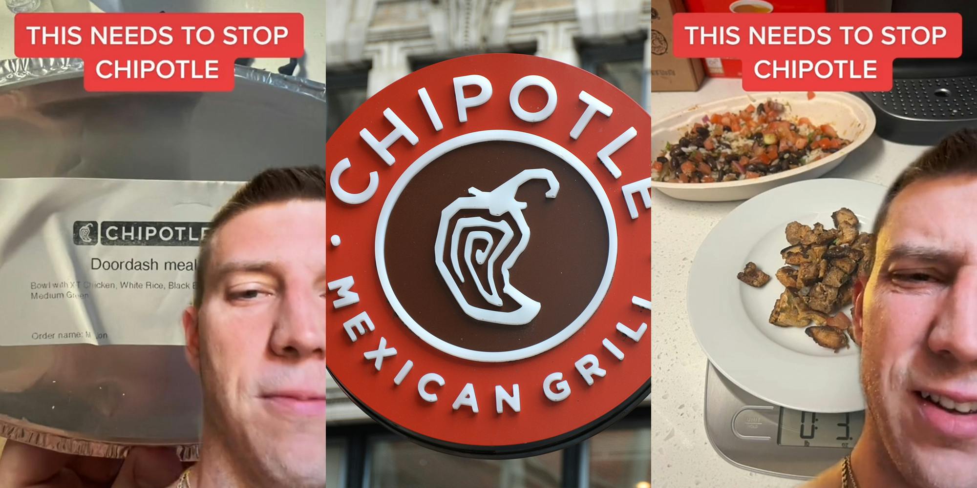 Chipotle Customer Weighs Portion After Ordering Double-Chicken Bowl